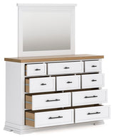 Ashbryn - Dresser And Mirror - White / Natural