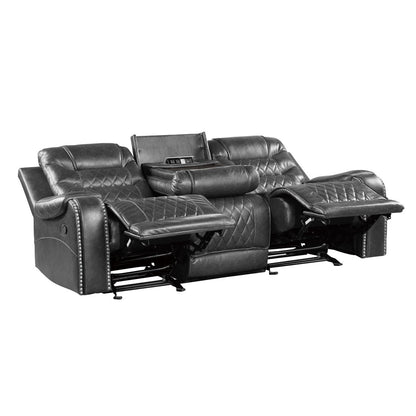 Putnam - Power Double Reclining Sofa With Center Drop-Down Cup Holders, Receptacles And USB Ports