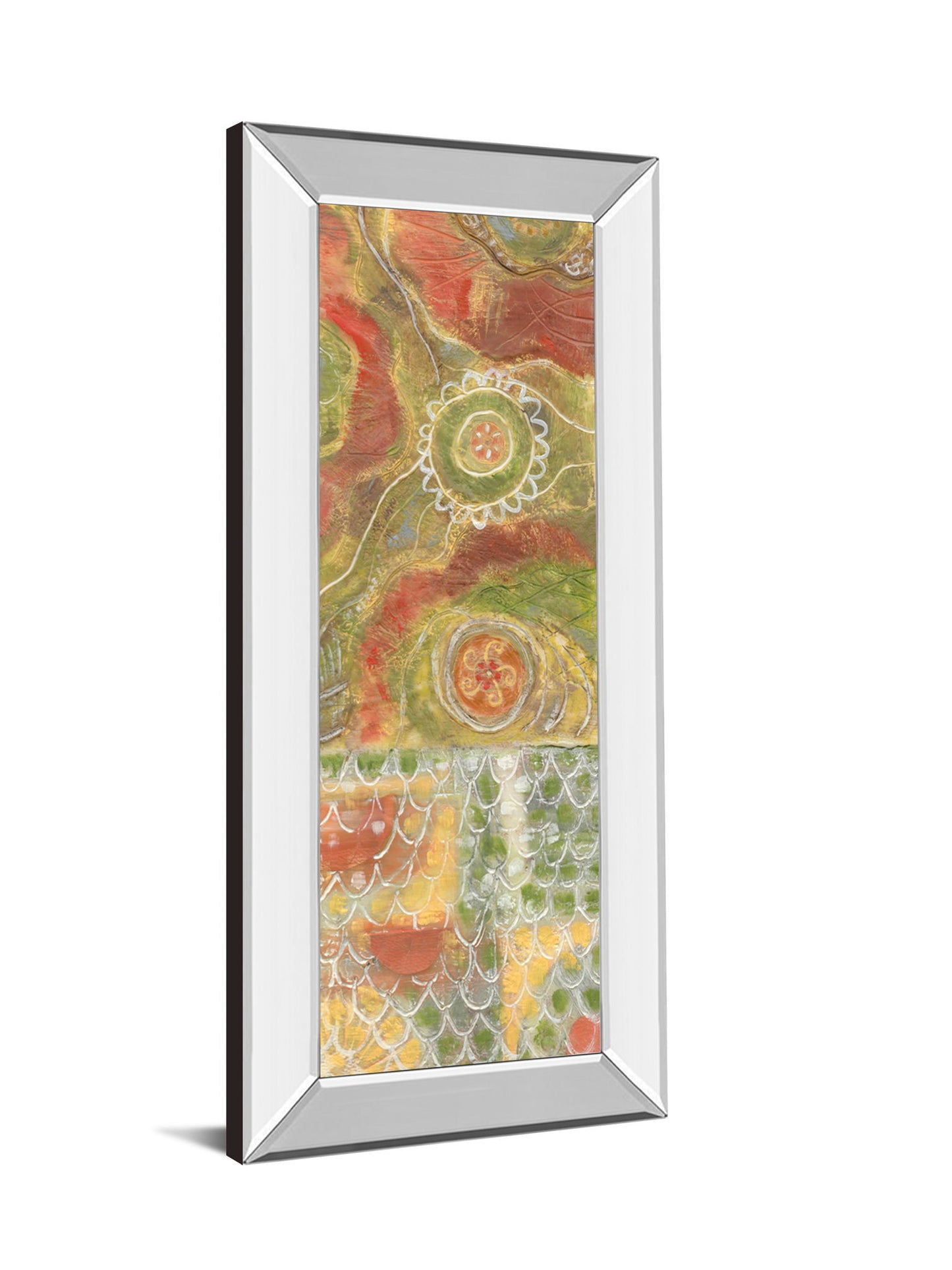 Moroccan Whimsy Il By Karen Deans - Mirror Framed Print Wall Art - Green