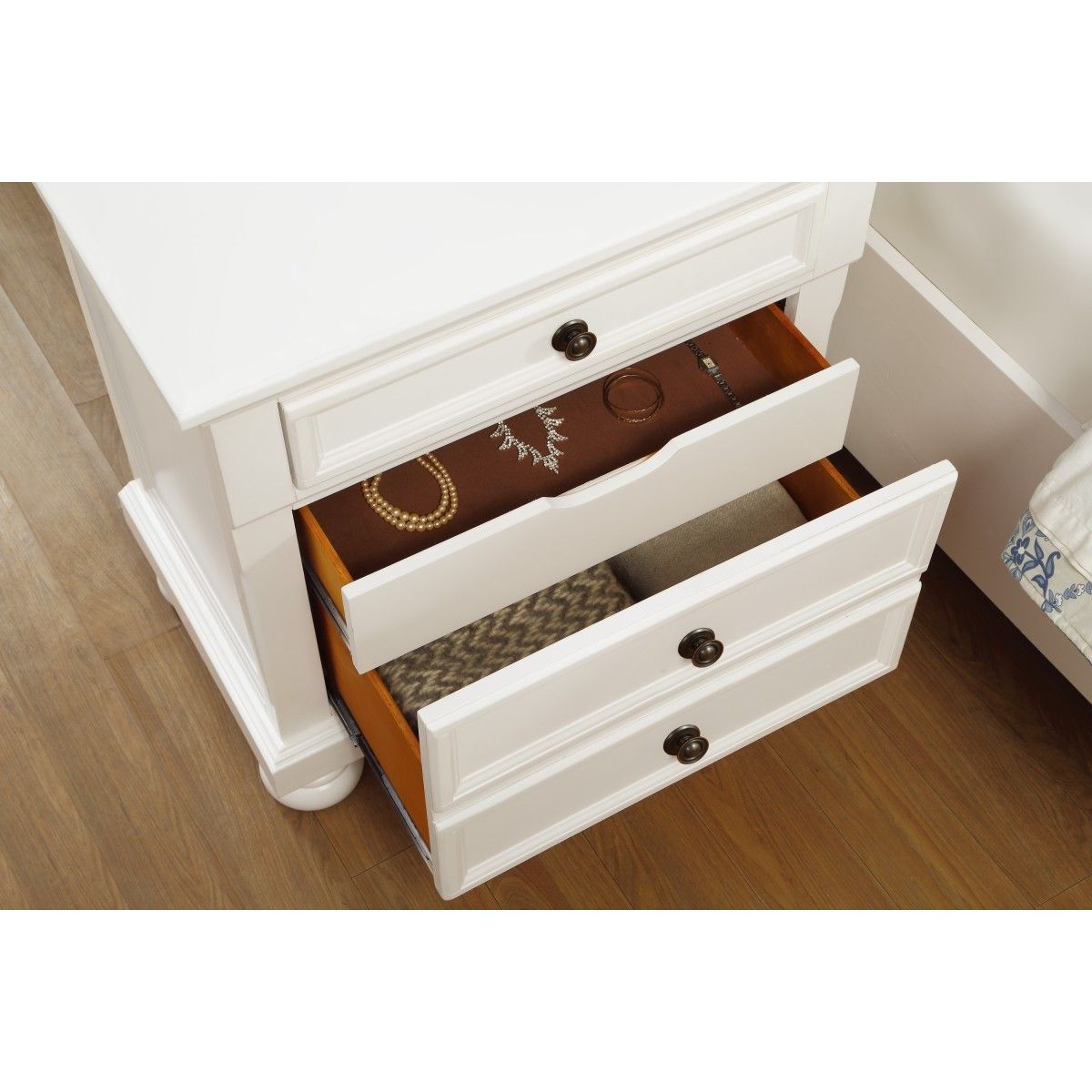 St. Simon - Nightstand With Hidden Drawer - White