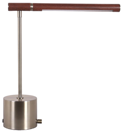 Walnut Horizon - 17 X 15 - Usb-C Charging, Metal Accent Lamp (Set of 2) - Antique Brass