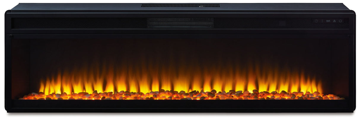 Entertainment Accessories - Wide Fireplace Insert - Black
