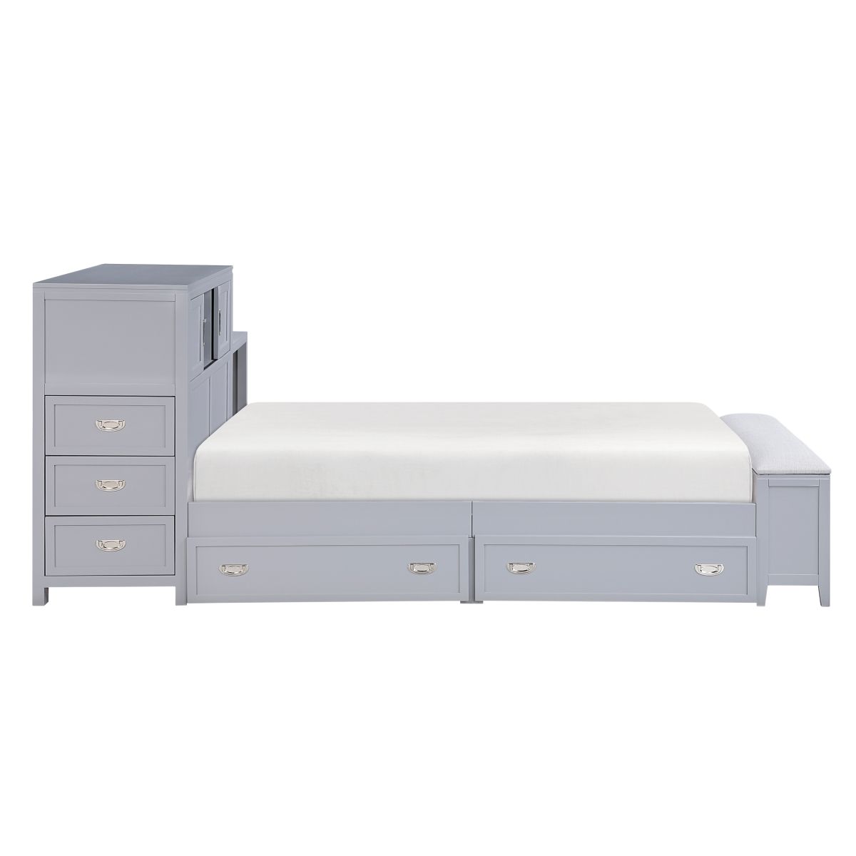 Sloane - Bookcase Bed With Hidden Desk, Stool And Storage Bench