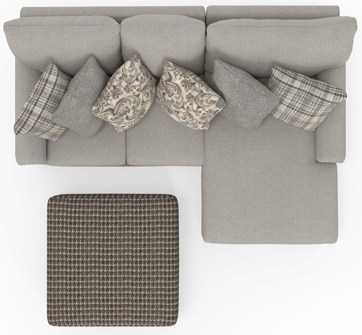 Livingston - Sectional With Comfort Coil Seating, 40" Cocktail Ottoman And Accent Pillows Included