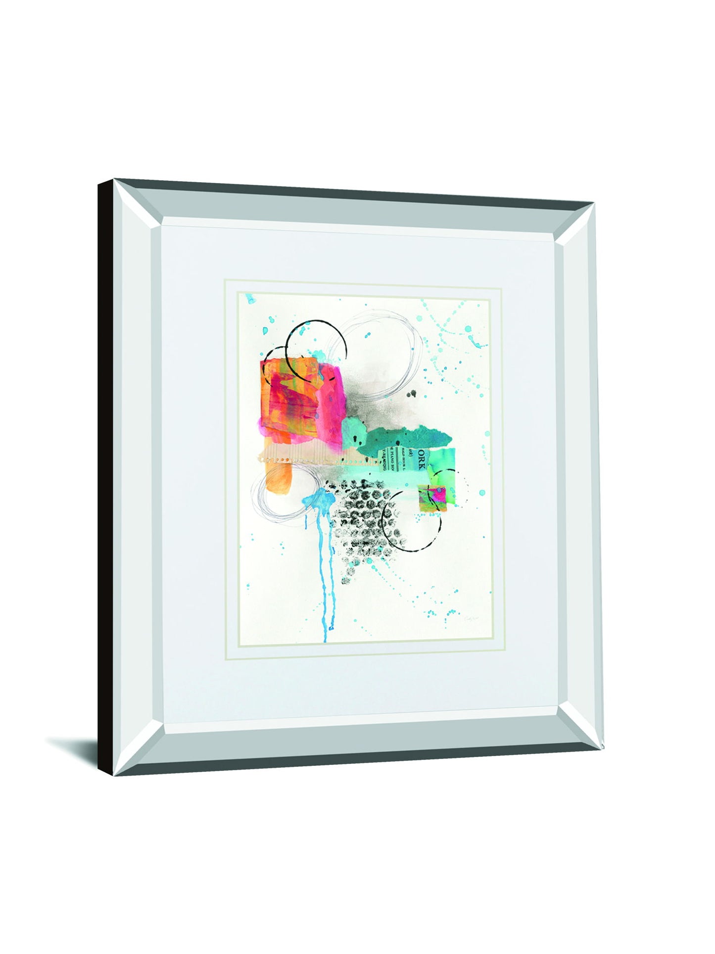 Abstract Skyline I By Courtney Prahl Mirrored Frame - White