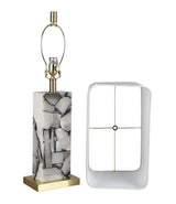 "Alabaster Mosaic" Alabaster Table Lamp (Set of 2) - Alabaster / Soft Gold