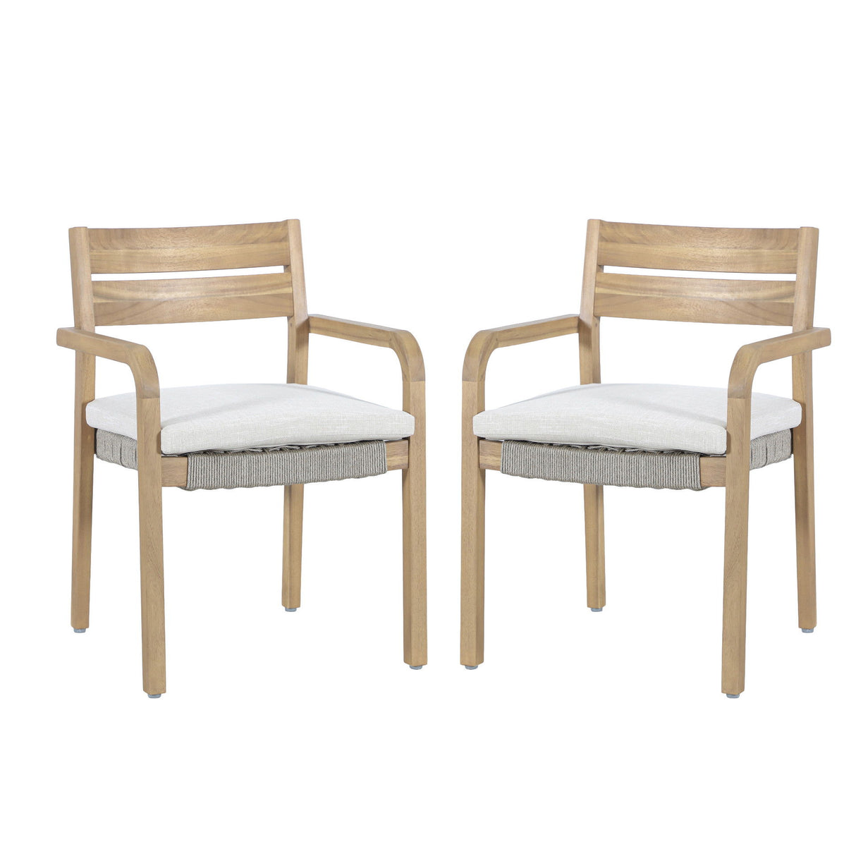 Arden - Wood And Wicker Patio Dining Chair (Set of 2) - Natural / Brown