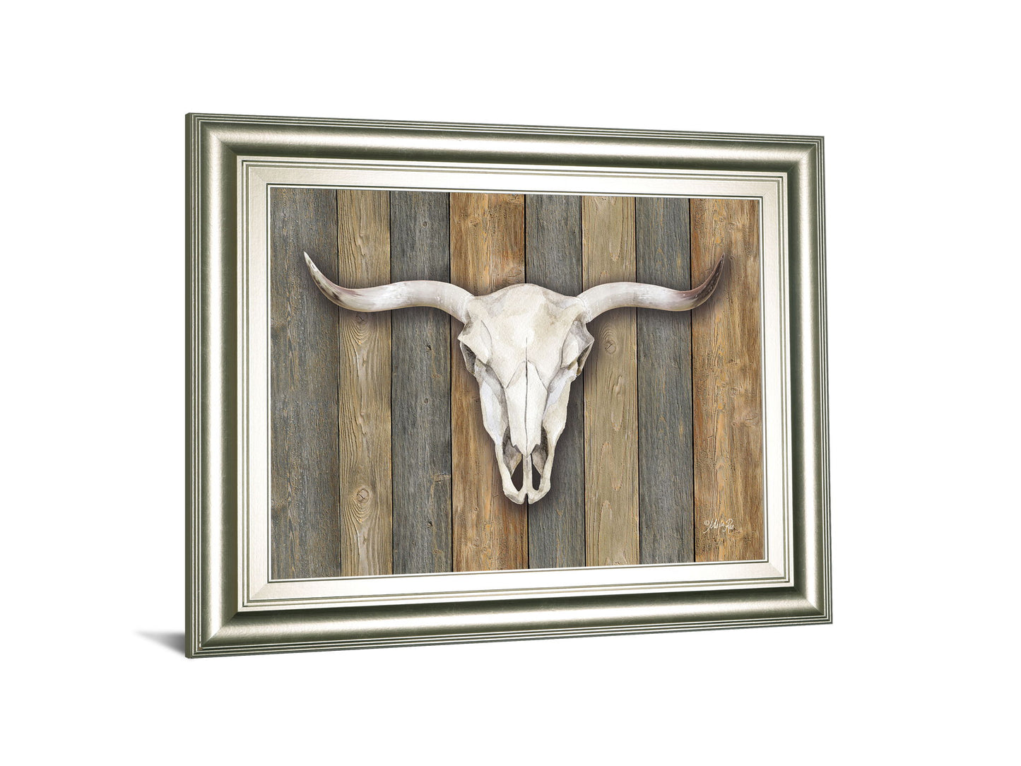 Cow Skull Il By Marla Rae Framed Print Wall Art - Light Brown