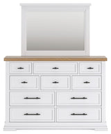 Ashbryn - Dresser And Mirror - White / Natural