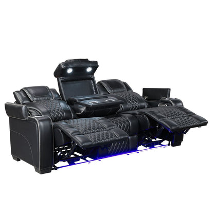 Apex - Power Double Reclining Sofa With Center Drop-Down Cup Holders, Power Headrests, Storage Arms With Cup Holders, Reading Lights, Wireless Charger, Air Massage And Heat, LED Lighting And Charging Ports