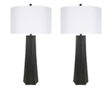"Obsidian Glow" Metal Table Lamp (Set of 2) - Matte Black