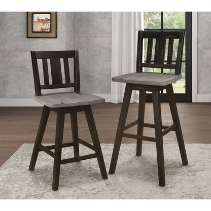 Amsonia - Swivel Counter Height Chair (Set of 2) - Black / Gray