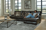 Como - 3 Piece Italian Leather Match Reclining Sectional