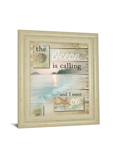 The Ocean Is Calling By Marla Rae - Framed Print Wall Art - Silver