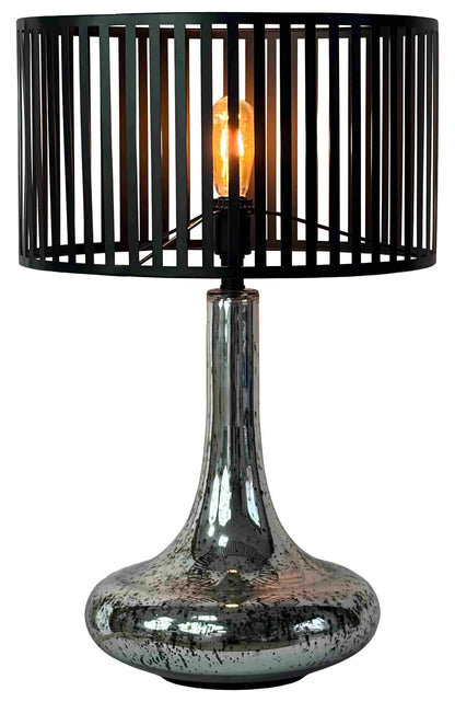 Silver Nocturne - 30 X 18 - Glass Table Lamp (Set of 2) - Antiqued Silver Mercury Glass