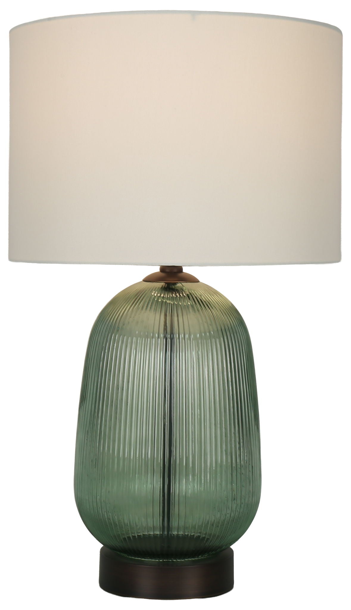 Willow Reverie - 28 X 16 - Ribbed Glass Table Lamp (Set of 2) - Sage Green Ribbed Glass