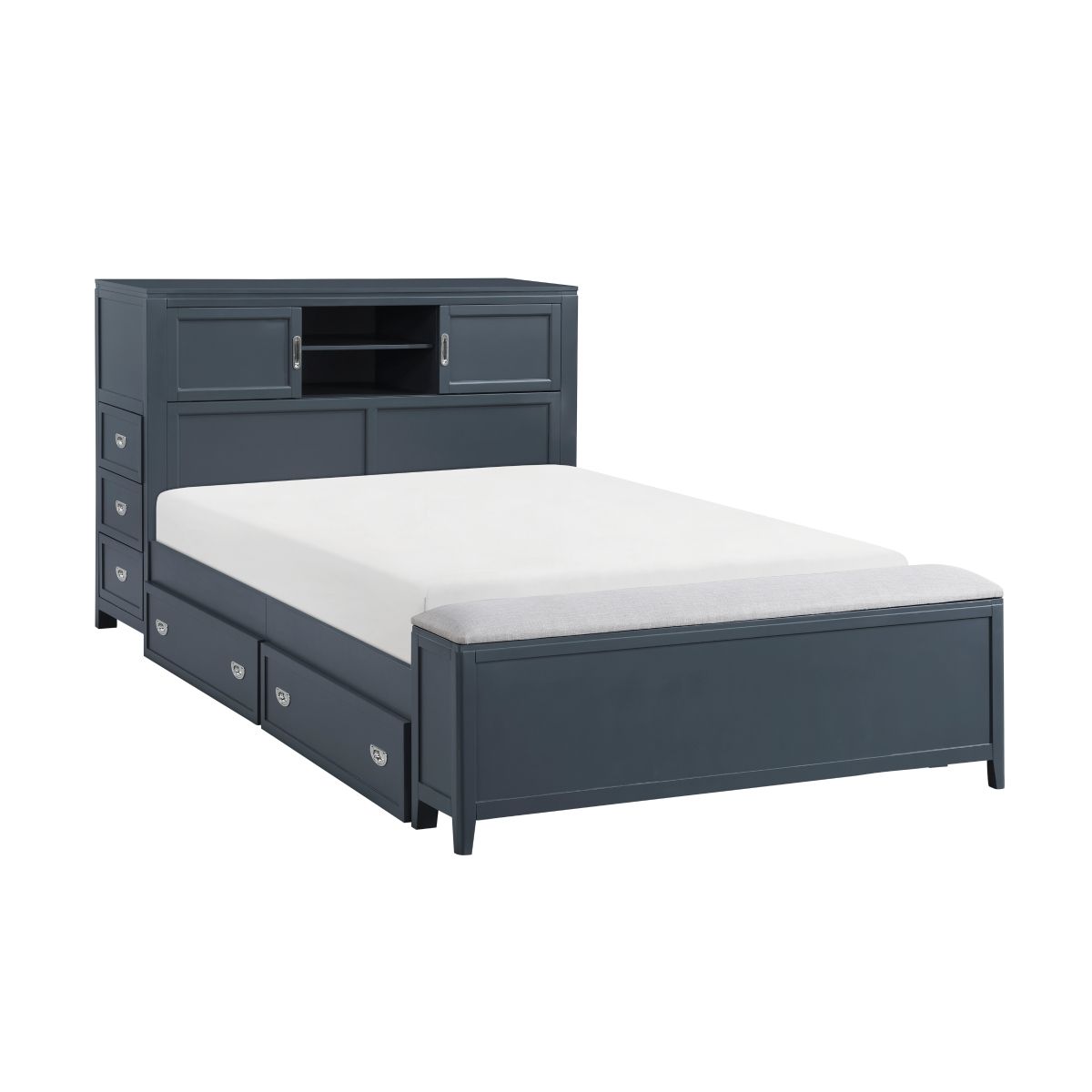 Sloane - Bookcase Bed With Hidden Desk, Stool And Storage Bench