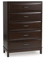 Vanmore - Five Drawer Chest - Dark Brown