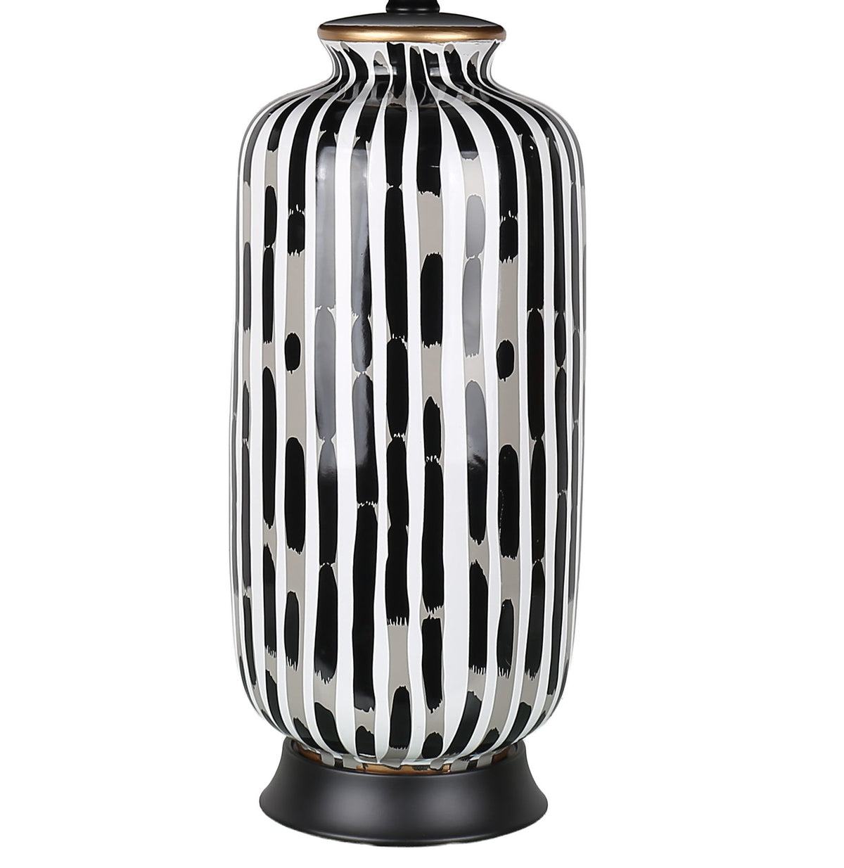 Ink Cadence - 30 X 17 - Ceramic Table Lamp (Set of 2) - Monochrome Brushstroke