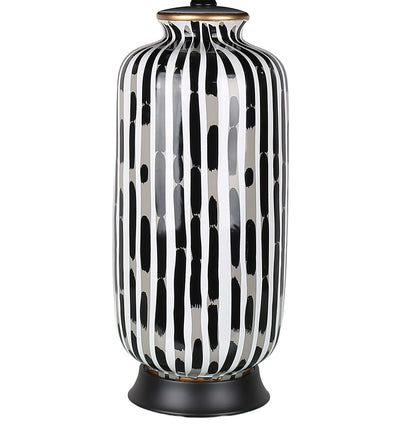 Ink Cadence - 30 X 17 - Ceramic Table Lamp (Set of 2) - Monochrome Brushstroke