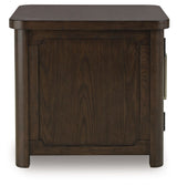Breckington - Rectangular 2-door End Table - Dark Brown
