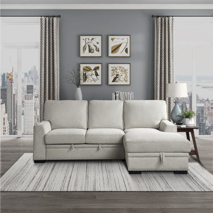 Morelia - 2 Piece Sectional With Pull-Out Bed And Chaise With Hidden Storage