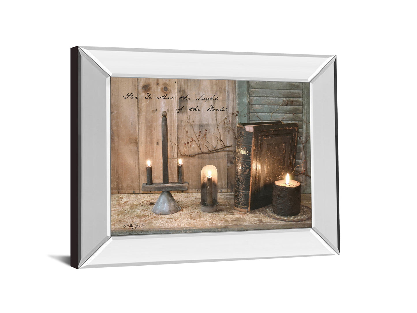 For Ye Are The Light By Billy Jacobs - Mirror Framed Print Wall Art - Light Brown