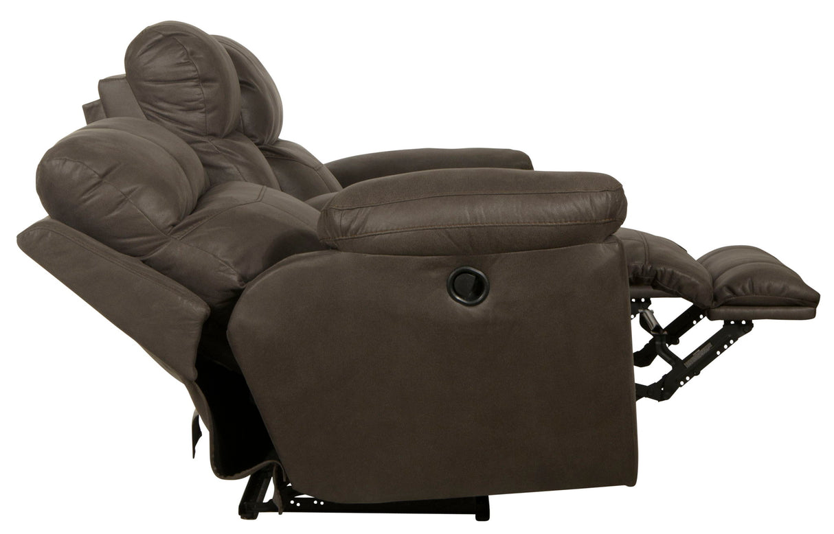 Atlas - Reclining Console Loveseat With Storage - Charcoal