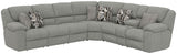 Quinn - 3 Piece Reclining Sectional With 4 Reclining Seats, Storage Arms, Storage Console With Lights, And Drop Down Table - Nature