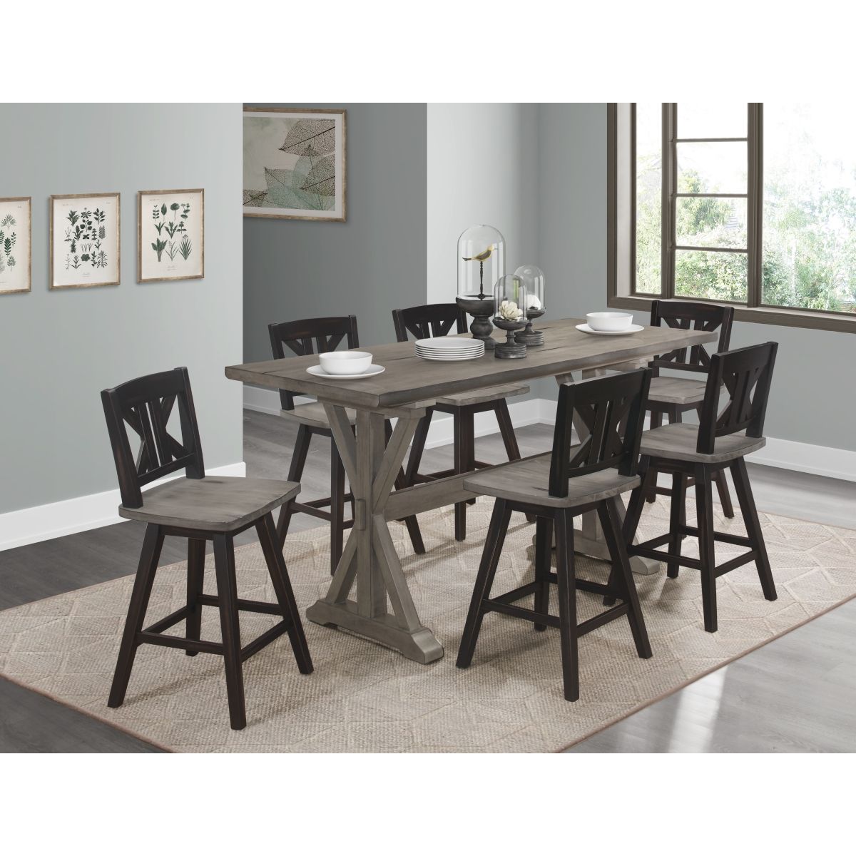 Amsonia - Swivel X-Back Counter Height Chair (Set of 2)