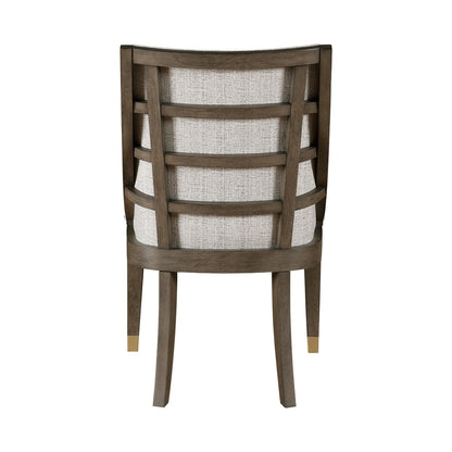 Griffin - 5 Piece Set (Table & 4 Arm Chairs) - Dark Brown / Pearl Silver