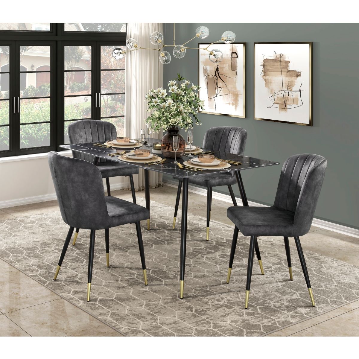 Clemente - Side Chair (Set of 2) - Charcoal