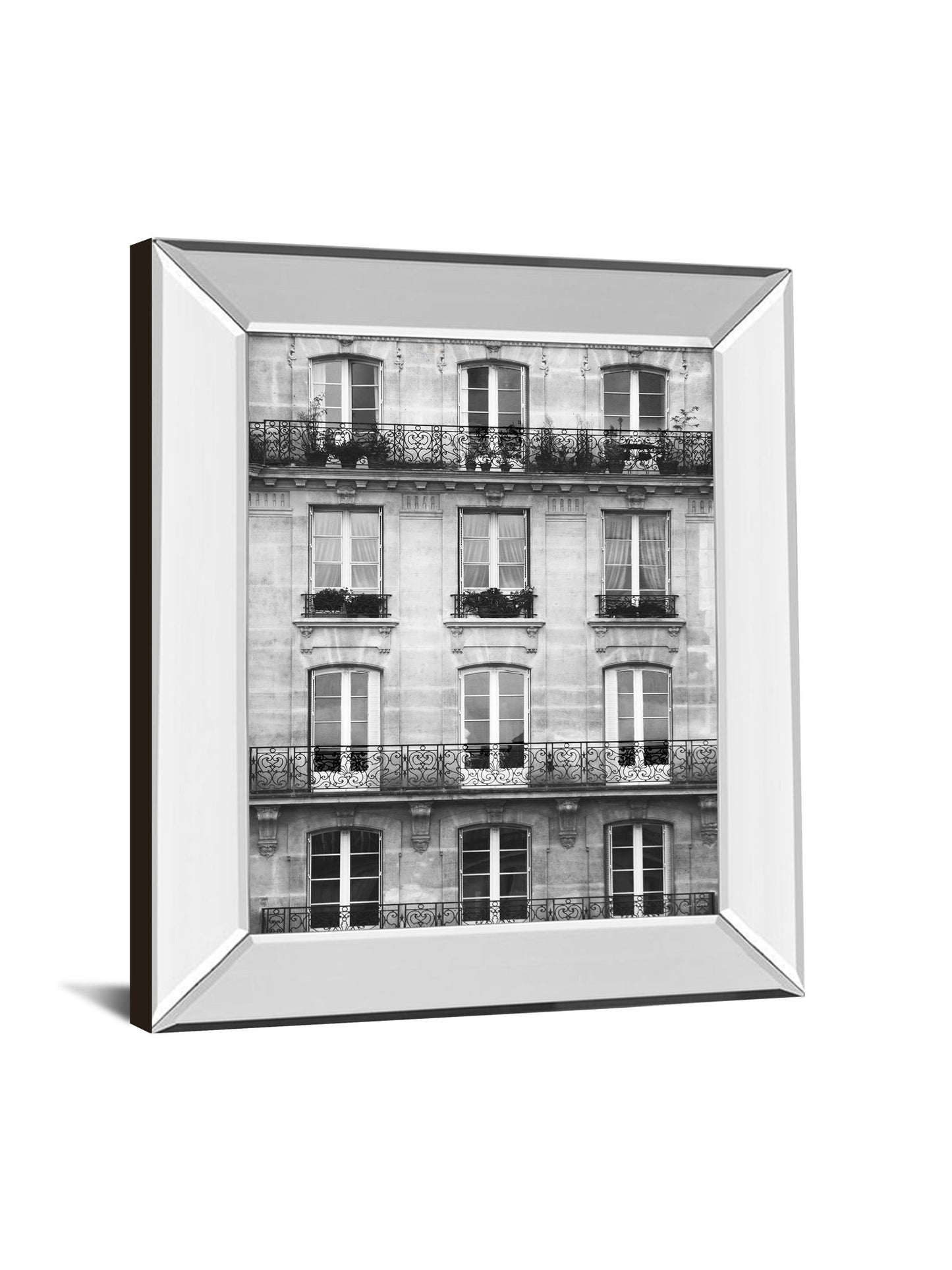 Across The Street Il By Laura Marshall - Mirror Framed Print Wall Art - Gray
