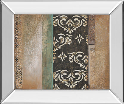 Maze Il By Susan Osbourne Mirror Framed Print Wall Art - Beige