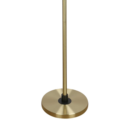 "Luminous Orbit" Metal Floor Lamp - Matte Black / Soft Gold / Clear