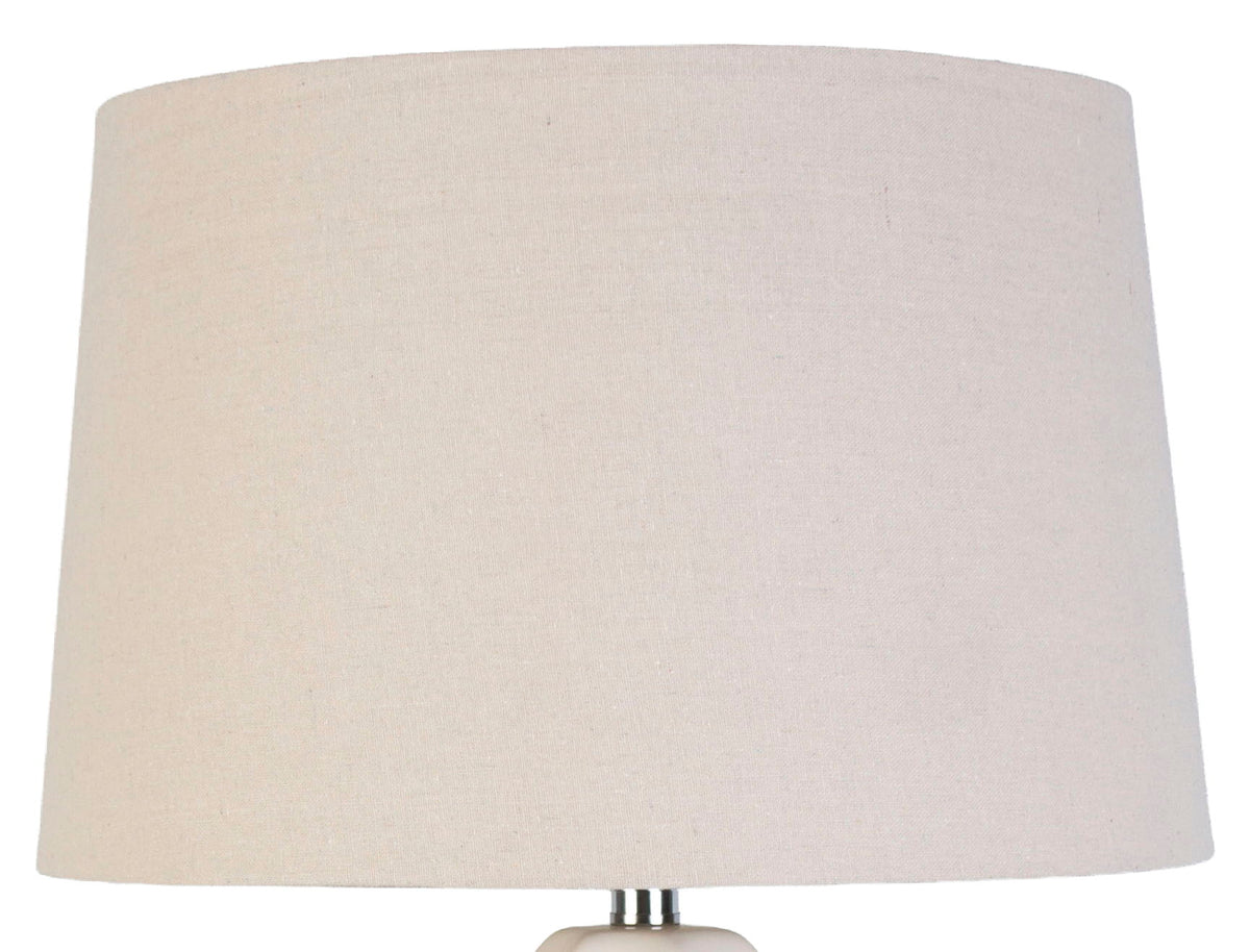 Ashen Cascade - 32 X 17 - Ceramic Table Lamp (Set of 2) - Ivory Mushroom Charcoal Drip Glaze