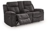 Brysonview - Double Reclining Loveseat With Console - Charcoal