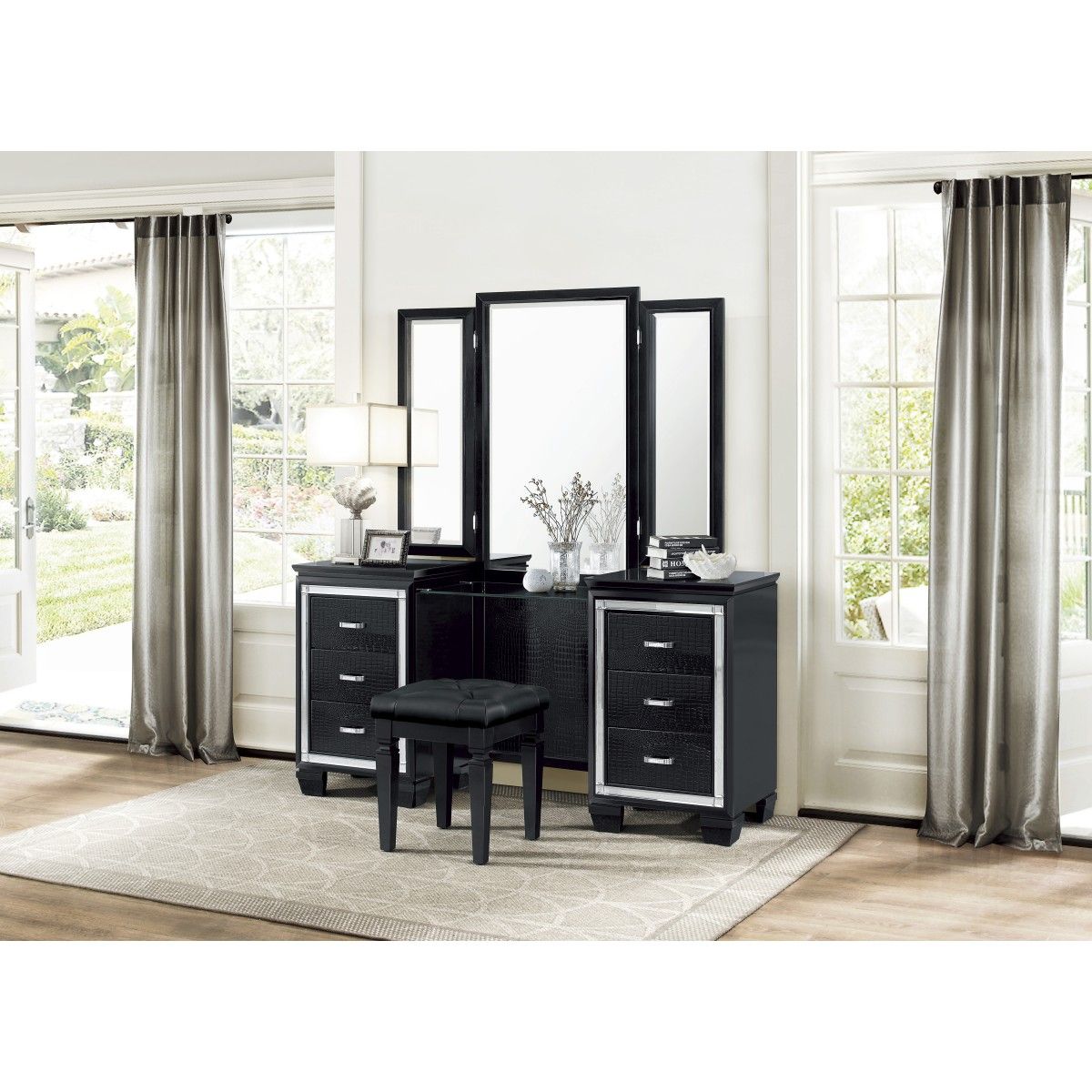 Allura - Vanity Dresser With Mirror