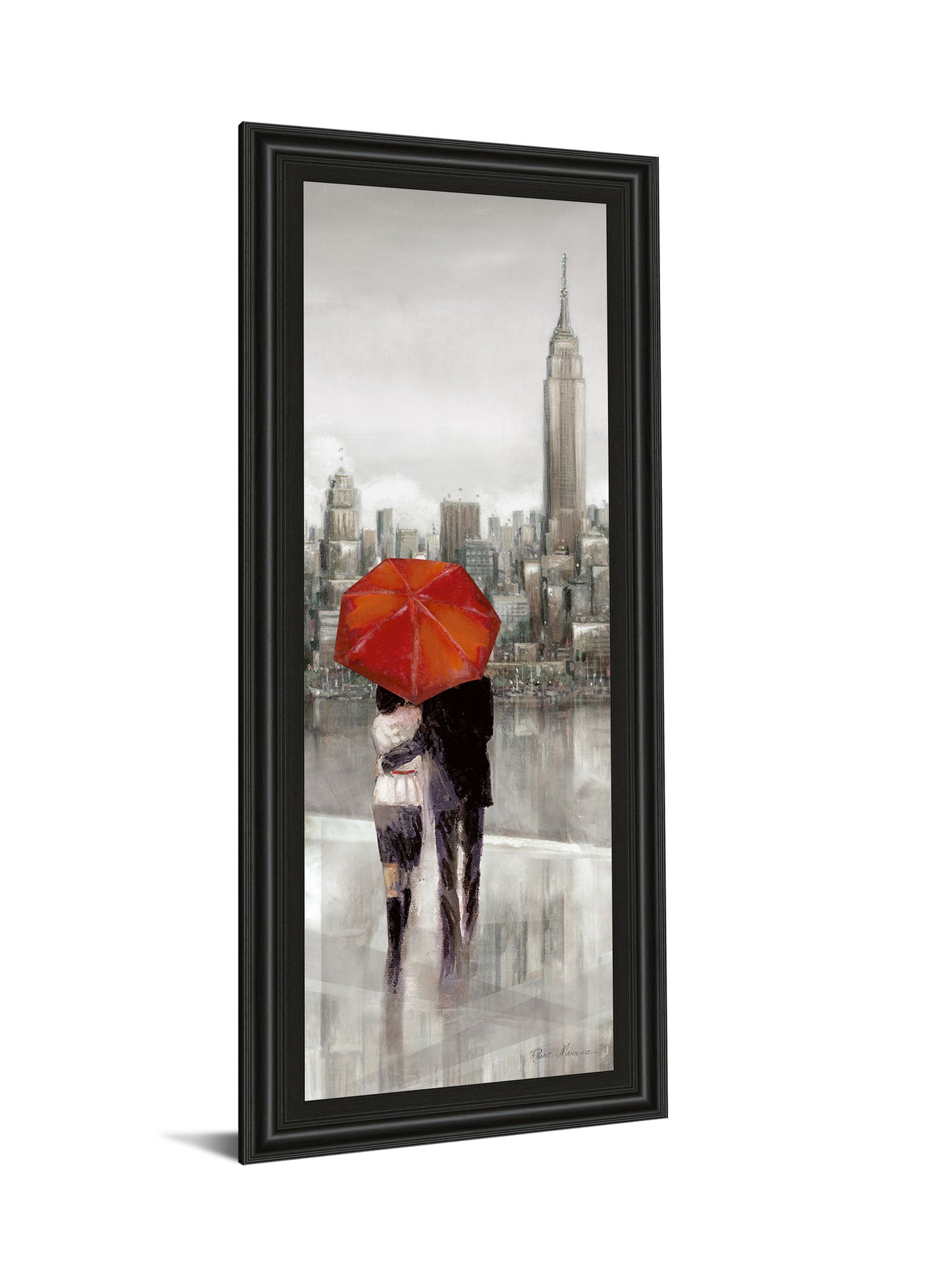 New York Stroll By Ruanne Manning - Framed Print Wall Art - Gray