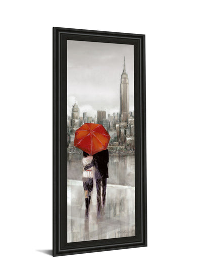 New York Stroll By Ruanne Manning - Framed Print Wall Art - Gray