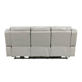 Huron - Power Double Reclining Sofa With Center Drop-Down Cup Holders, Wireless Charger, Magazine Bag, LED And Charging Ports