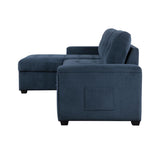 Barbara - Reversible Sectional With Hidden Storage And Pull-Out Bed - Blue