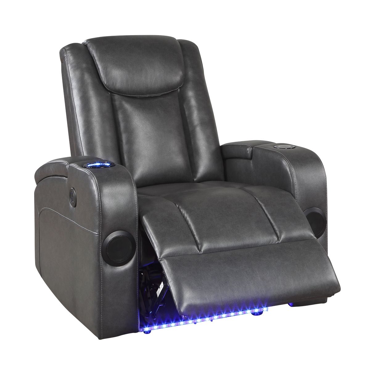 Turbo - Power Reclining Chair With Wireless Charger - Gray