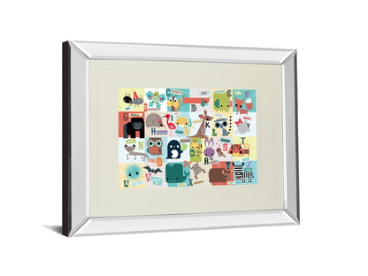 Animal Abc By Julian Phillips - Mirror Framed Print Wall Art - Beige
