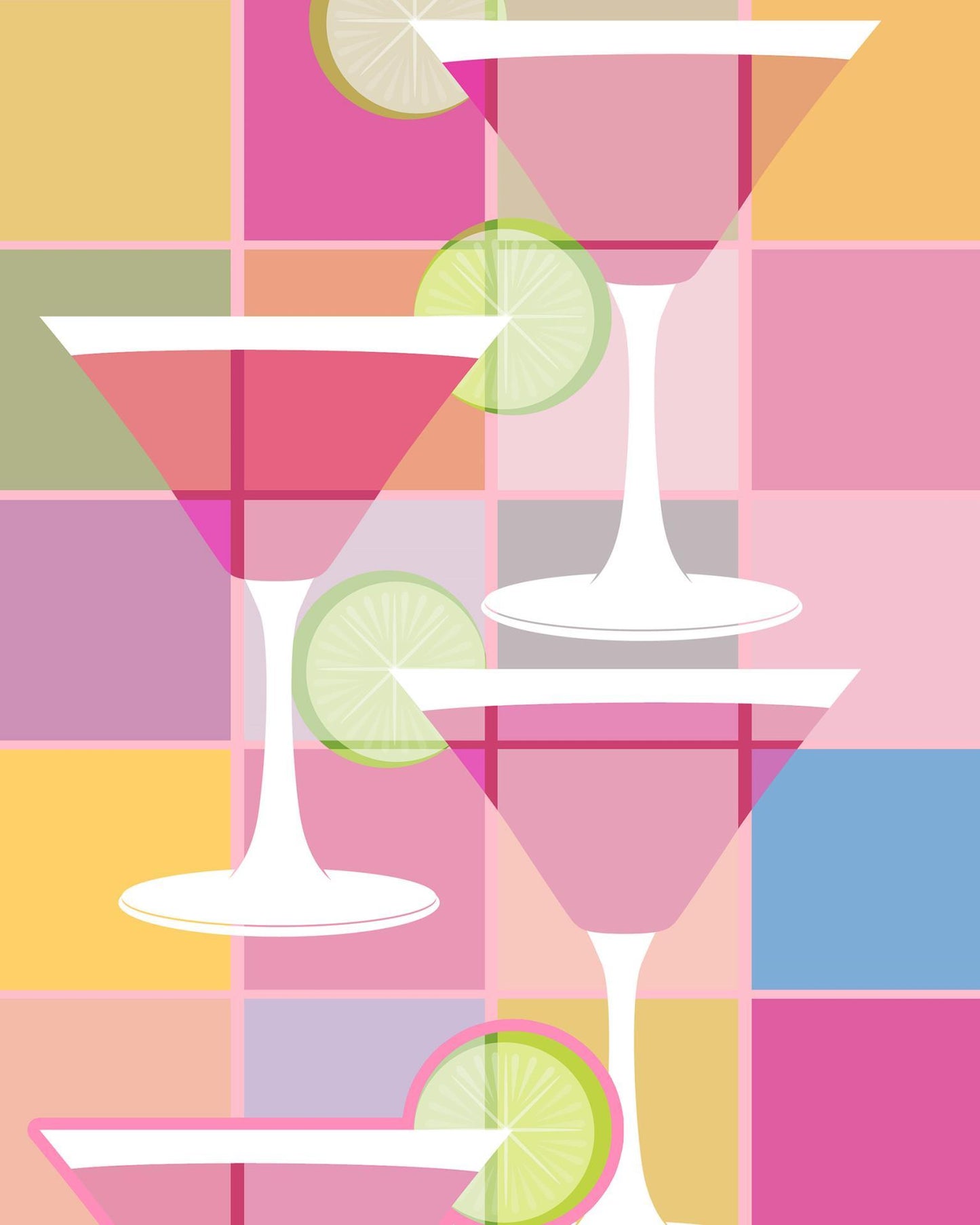Lime Rim (Framed Small) - Pink