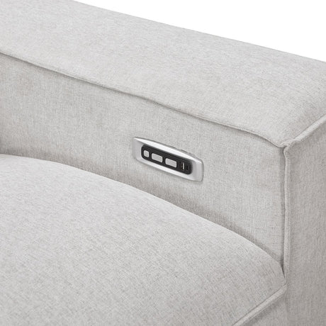 Phoebe - 5-Piece Modular Power Reclining Sectional With Power Headrests - Gray