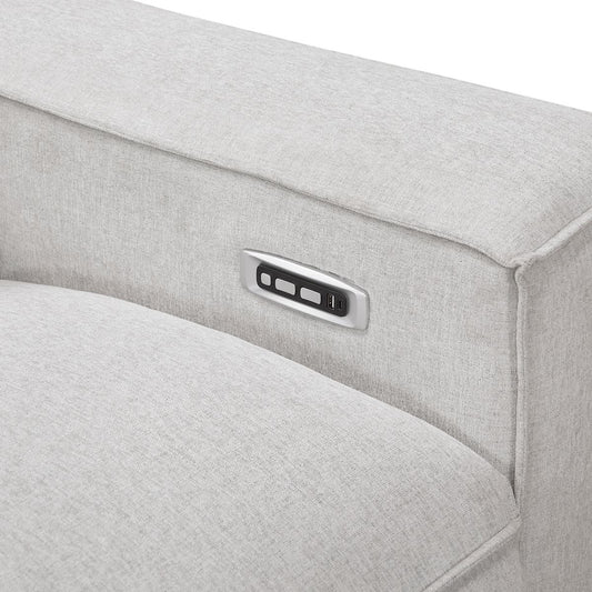 Phoebe - 5-Piece Modular Power Reclining Sectional With Power Headrests - Gray