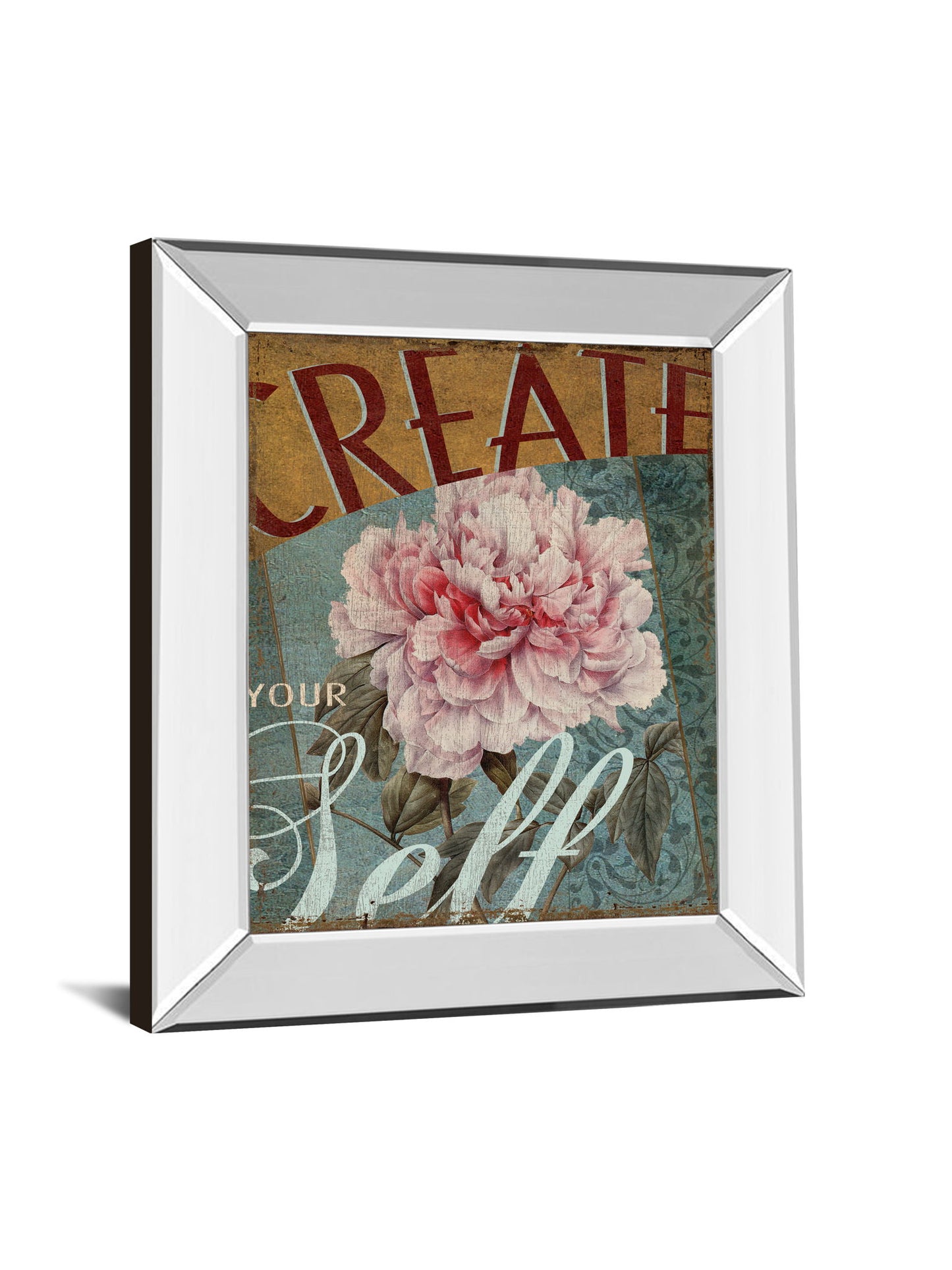 Create Yourself By Kelly Donovan - Mirror Framed Print Wall Art - Dark Gray