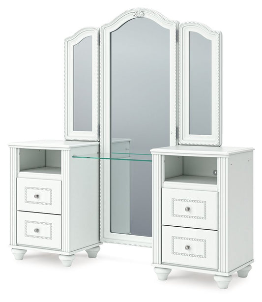 Kozlani - Vanity With Mirror - White