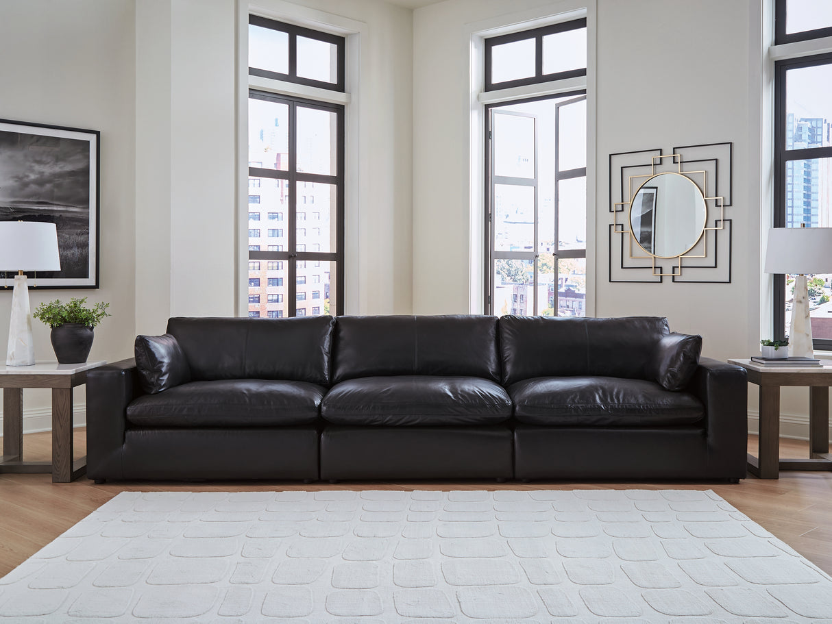 Furniture City - MS - Ashley Furniture - Emilia Sectional - RAF 3-Piece Sectional Sofa / Black - 30902S2